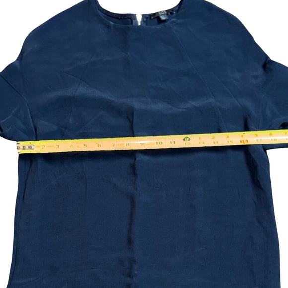 COS Navy Blue Rayon Short Sleeve Shift Dress Size 4 - Picture 4 of 9